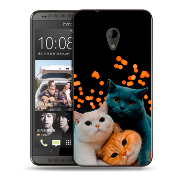 Силиконовый чехол на HTC Desire 700 с принтом Кошки