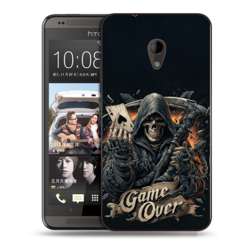 Силиконовый чехол на HTC Desire 700 с принтом Скелет карты