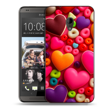 Силиконовый чехол на HTC Desire 700 с принтом Сердечки Силиконовый чехол на HTC Desire 700 с принтом Сердечки