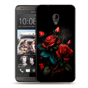Силиконовый чехол на HTC Desire 700 с принтом Розы красные