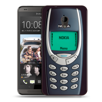 Силиконовый чехол на HTC Desire 700 с принтом Старый телефон Силиконовый чехол на HTC Desire 700 с принтом Старый телефон