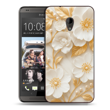 Силиконовый чехол на HTC Desire 700 с принтом Цветы