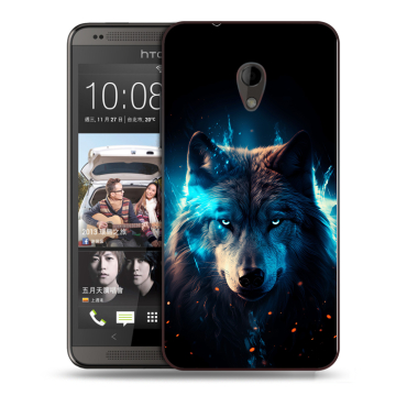 Силиконовый чехол на HTC Desire 700 с принтом Волк ночной