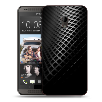 Силиконовый чехол на HTC Desire 700 с принтом Текстура металла