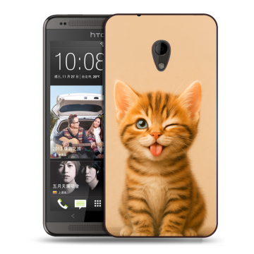 Силиконовый чехол на HTC Desire 700 с принтом котенок