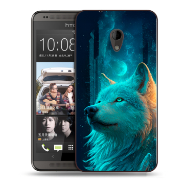 Силиконовый чехол на HTC Desire 700 с принтом бабочки саккура