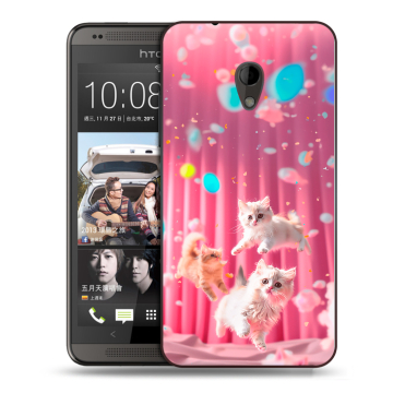 Силиконовый чехол на HTC Desire 700 с принтом милые котики