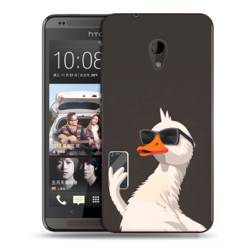 Силиконовый чехол на HTC Desire 700 с принтом утка в очках Силиконовый чехол на HTC Desire 700 с принтом утка в очках