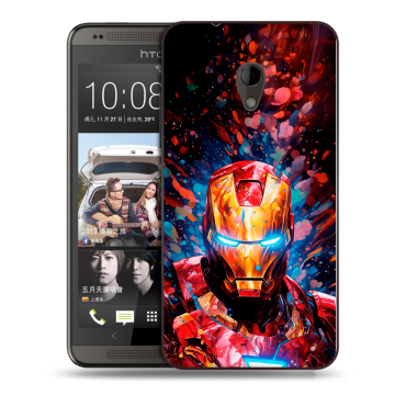 Силиконовый чехол на HTC Desire 700 с принтом Железный человек Ironman