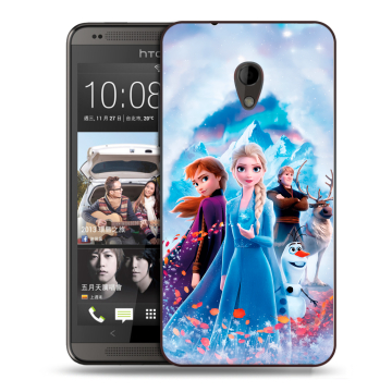 Силиконовый чехол на HTC Desire 700 с принтом Холодное сердце Frozen