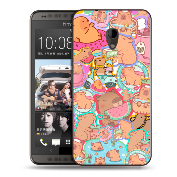 Силиконовый чехол на HTC Desire 700 с принтом капибары