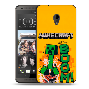 Силиконовый чехол на HTC Desire 700 с принтом Майнкрафт Minecraft