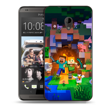 Силиконовый чехол на HTC Desire 700 с принтом Майнкрафт Minecraft Силиконовый чехол на HTC Desire 700 с принтом Майнкрафт Minecraft