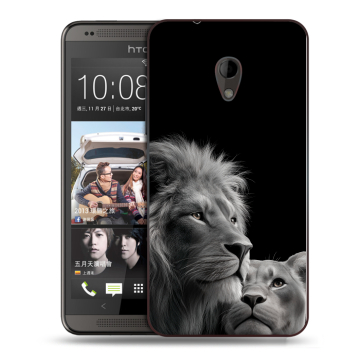 Силиконовый чехол на HTC Desire 700 с принтом Лев кошки