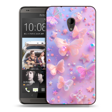 Силиконовый чехол на HTC Desire 700 с принтом Бабочки