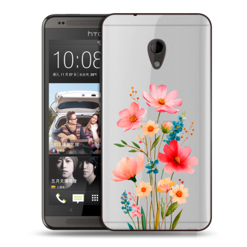 Силиконовый чехол на HTC Desire 700 с принтом Цветы