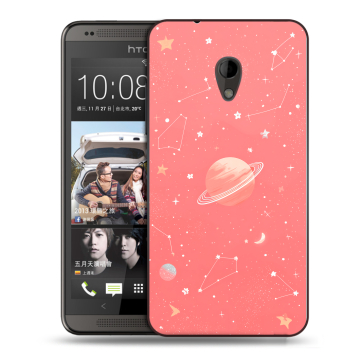 Силиконовый чехол на HTC Desire 700 с принтом Розовый космос