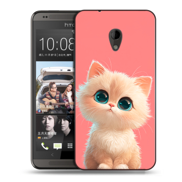 Силиконовый чехол на HTC Desire 700 с принтом Розовый котенок