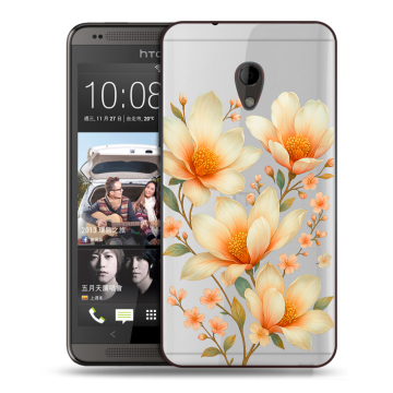 Силиконовый чехол на HTC Desire 700 с принтом Цветы