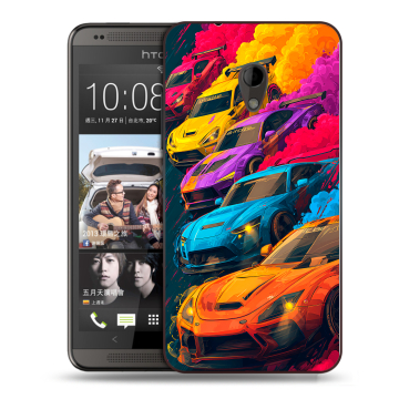 Силиконовый чехол на HTC Desire 700 с принтом Тачки
