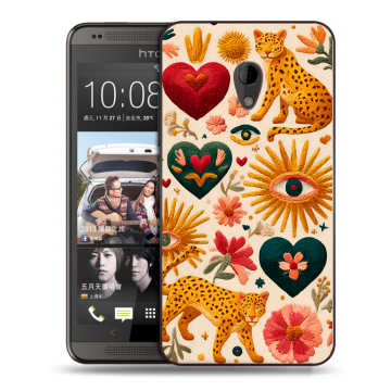 Силиконовый чехол на HTC Desire 700 с принтом Модный принт