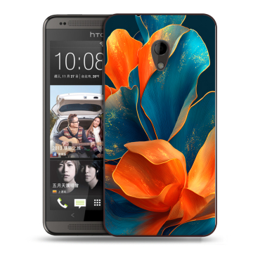 Силиконовый чехол на HTC Desire 700 с принтом Цветы