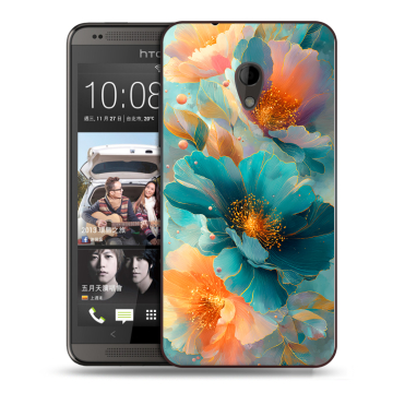 Силиконовый чехол на HTC Desire 700 с принтом Цветы