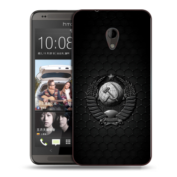 Силиконовый чехол на HTC Desire 700 с принтом Герб Флаг СССР