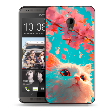Силиконовый чехол на HTC Desire 700 с принтом Красивый кот