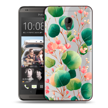 Силиконовый чехол на HTC Desire 700 с принтом женский