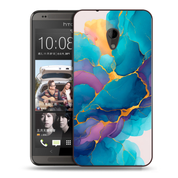 Силиконовый чехол на HTC Desire 700 с принтом Мрамор блестки