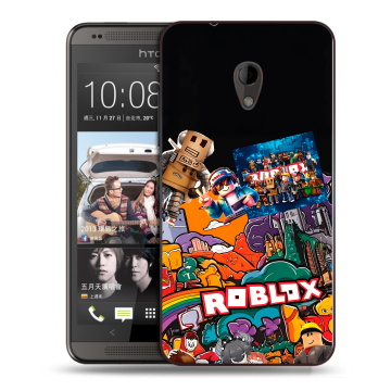 Силиконовый чехол на HTC Desire 700 с принтом Roblox Роблокс