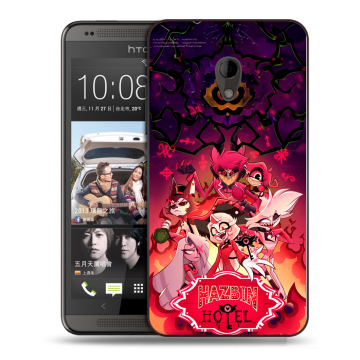 Силиконовый чехол на HTC Desire 700 с принтом Hazbin Hotel Отель Хазбин