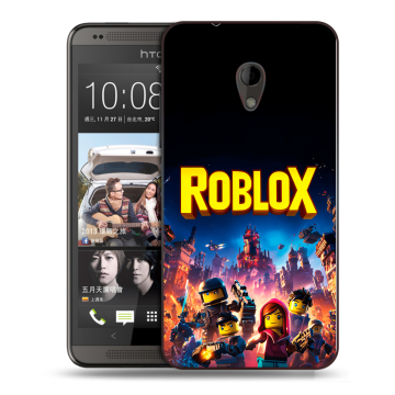 Силиконовый чехол на HTC Desire 700 с принтом Roblox Роблокс