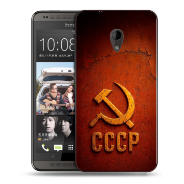 Силиконовый чехол на HTC Desire 700 с принтом Флаг Герб СССР