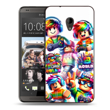 Силиконовый чехол на HTC Desire 700 с принтом Roblox Роблокс