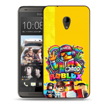 Силиконовый чехол на HTC Desire 700 с принтом Roblox Роблокс