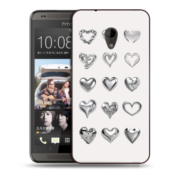 Силиконовый чехол на HTC Desire 700 с принтом Y2K сердечки Силиконовый чехол на HTC Desire 700 с принтом Y2K сердечки