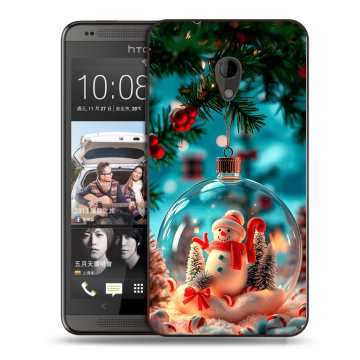 Силиконовый чехол на HTC Desire 700 с принтом Новый год