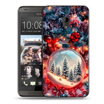 Силиконовый чехол на HTC Desire 700 с принтом Новый год