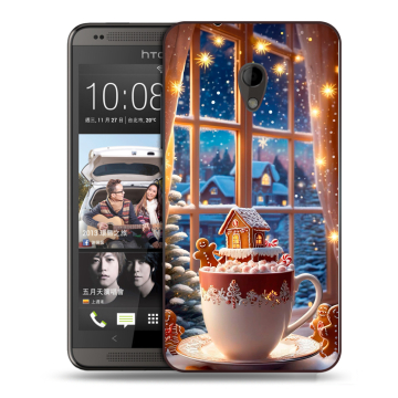 Силиконовый чехол на HTC Desire 700 с принтом Новый год