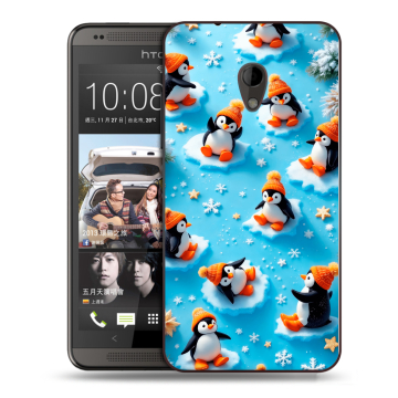 Силиконовый чехол на HTC Desire 700 с принтом Новый год
