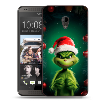 Силиконовый чехол на HTC Desire 700 с принтом Гринч Новый год Рождество
