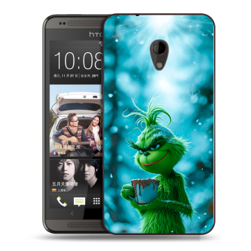 Силиконовый чехол на HTC Desire 700 с принтом Новый год гринч