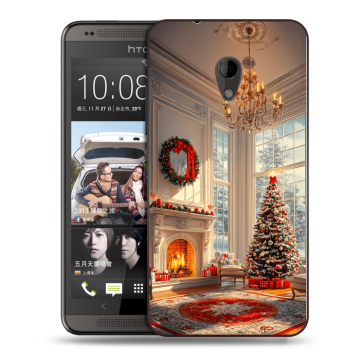 Силиконовый чехол на HTC Desire 700 с принтом Новый год