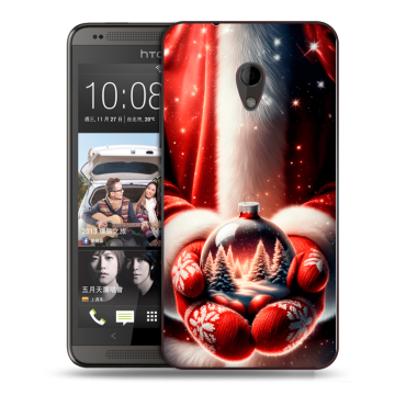Силиконовый чехол на HTC Desire 700 с принтом Новый год