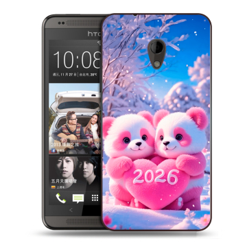 Силиконовый чехол на HTC Desire 700 с принтом Новый год