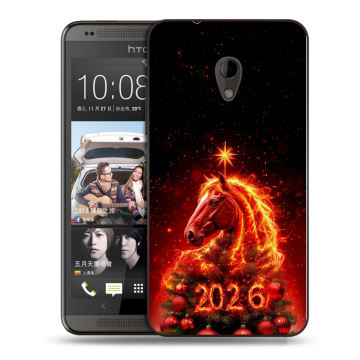 Силиконовый чехол на HTC Desire 700 с принтом Новый год