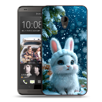 Силиконовый чехол на HTC Desire 700 с принтом Новый год