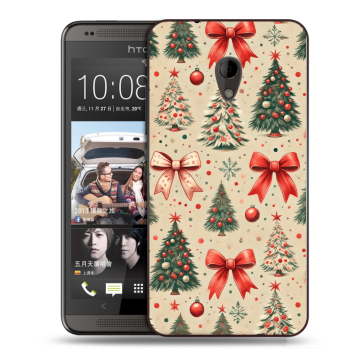 Силиконовый чехол на HTC Desire 700 с принтом Новый год